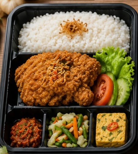 Bento Nasi +  Ayam Goreng